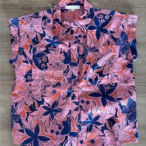 Karlie Pink and Blue Patterned Top